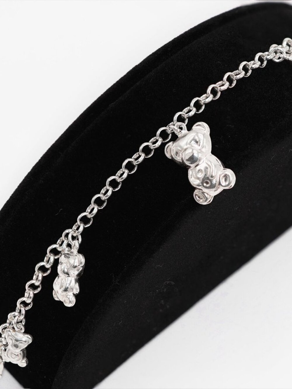925 Sterling Silver Fancy Teddy Bear Bracelet